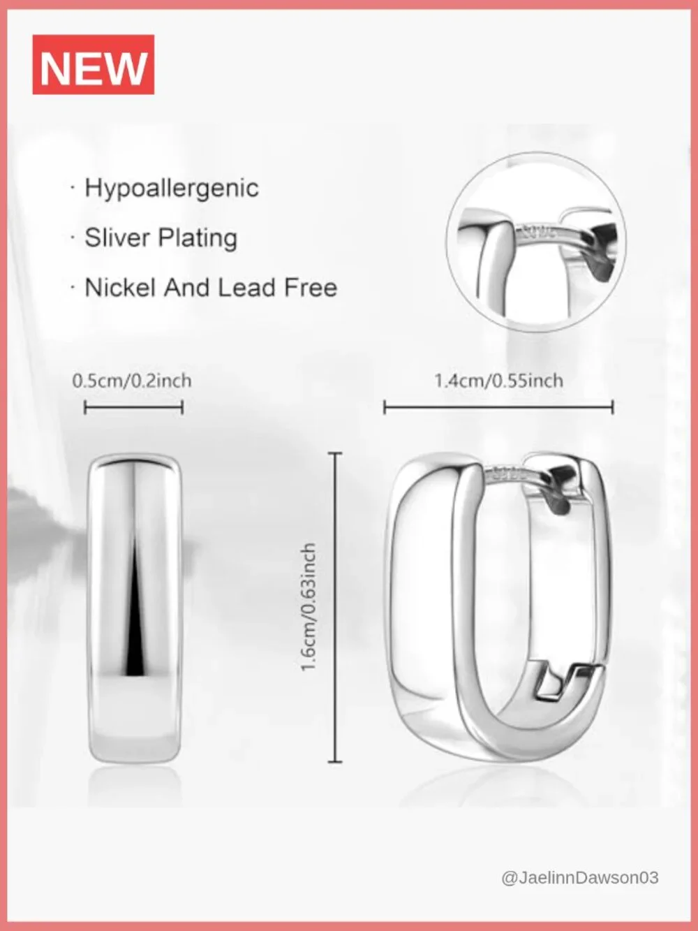Small Chunky Hoop Earrings Silver Gold Hypoallergenic Huggie Earrings
